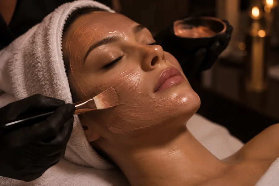 Máscara facial em protocolo de limpeza de pele
